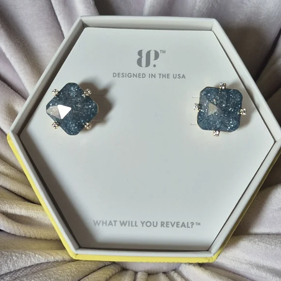 Bomb Party Original Earrings LC London Blue Sapphire Ice Crystal - Picture 1 of 3